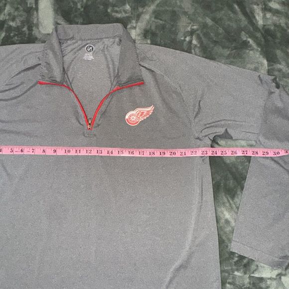 Knights Apparels NHL Detroit Red Wings Jacket Mens XL Gray Long Sleeve 1/4 Zip - Picture 4 of 8